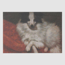 Papel De Seda Perro ondulado sentado en un cojín (Gustave Courbe