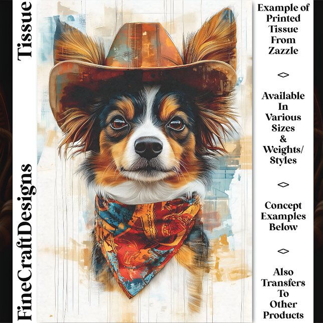 Papel De Seda Perro Papillon Occidental Rústico, Sombrero DD9 De (Subido por el creador)