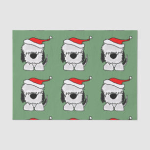 Papel De Seda Perro pastor divertido en papel seda del navidad