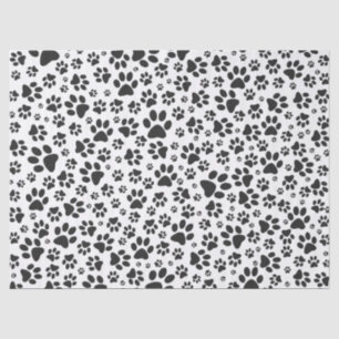 Papel De Seda Perro Paws Black and White Polka Dot