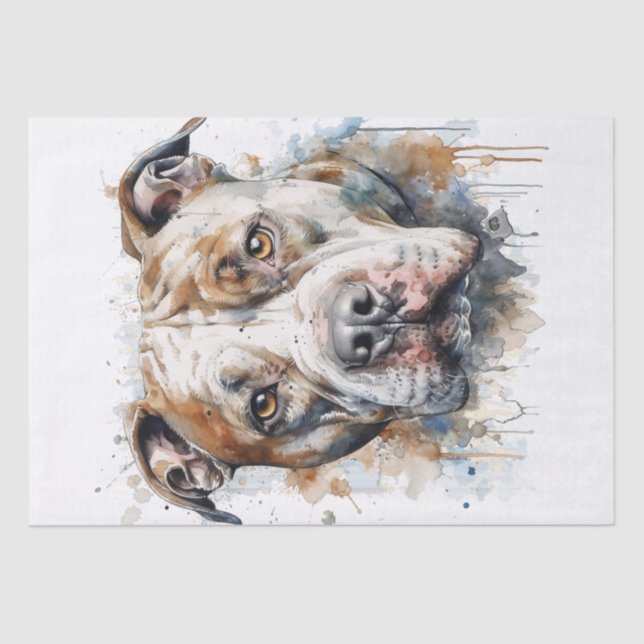 Papel De Seda Perro Pitbull americano (Anverso)