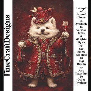 Papel De Seda Perro Regal En Rojo Con Vino Rojo AW8 Descarga