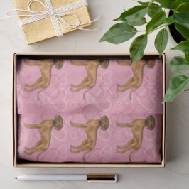 Papel De Seda Perro Ridgeback Rodesiano Patrón de Corazón Rosa
