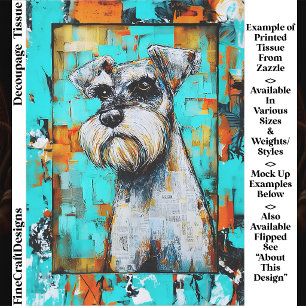 Papel De Seda Perro Schnauzer Abstracto Colorido FK4L Decoupage