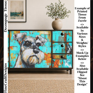 Papel De Seda Perro Schnauzer Abstracto Colorido FK4R Decoupage
