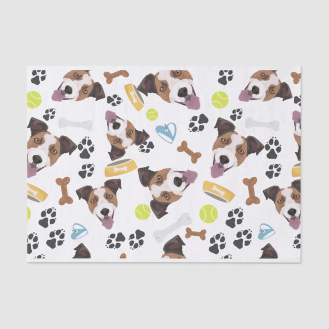 Papel De Seda Perro sonriente Jack Russell Terrier (Anverso)
