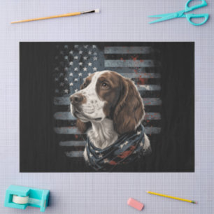 Papel De Seda Perro Springer Spaniel Bandera Americana