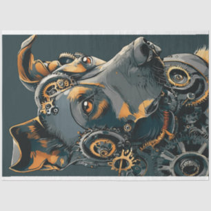 Papel De Seda Perro Steampunk de Desnudo