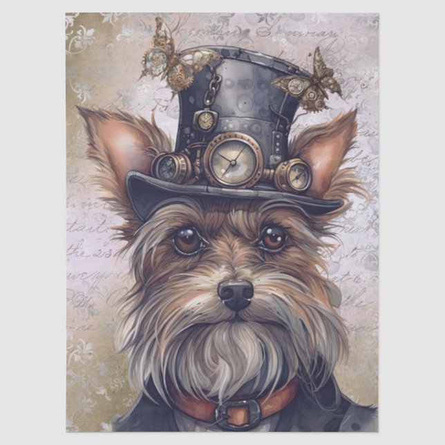 Papel De Seda Perro Steampunk Yorkshire Terrier Yorkie (Anverso)