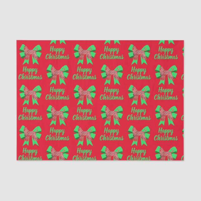 Papel De Seda Perro y reverencia verde de los Navidades de hebil (Anverso)