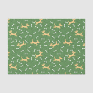 Papel De Seda perros afortunados con el fondo de los huesos