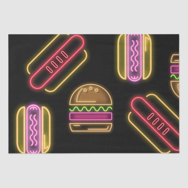 Papel De Seda Perros calientes y hamburguesa de comida rápida (Anverso)