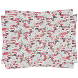 Papel De Seda Perros Dachshund Sausage en Navidades Gorras y Kné