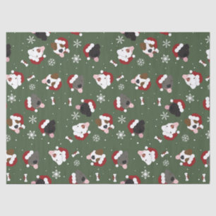 Papel De Seda Perros de Santa en Verde