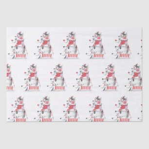 Papel De Seda Perros Divertidos Festivos Feliz Navidad