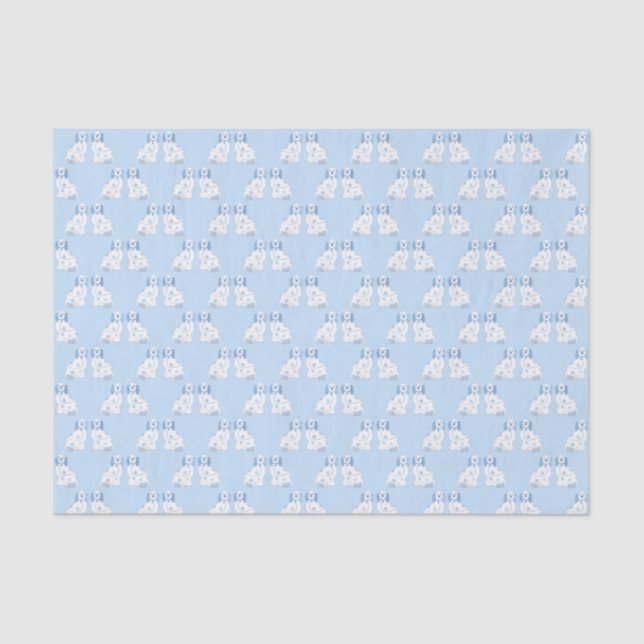 Papel De Seda Perros españoles clásicos azul y blanco Staffordsh (Anverso)