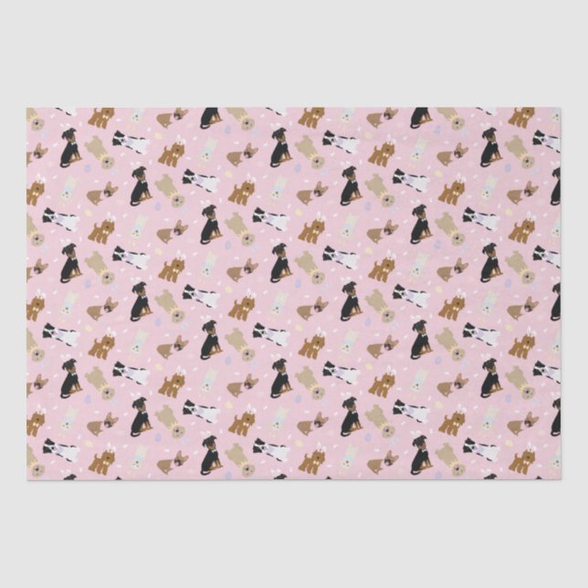 Papel De Seda Perros felices de Pascua (Anverso)