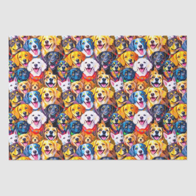 Papel De Seda Perros vibrantes Imprimir (Anverso)