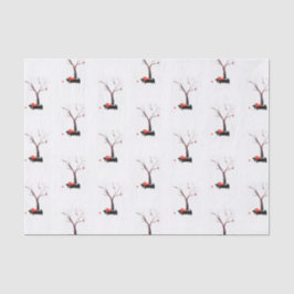 Papel De Seda Perros y petirrojo del escocés en el invierno