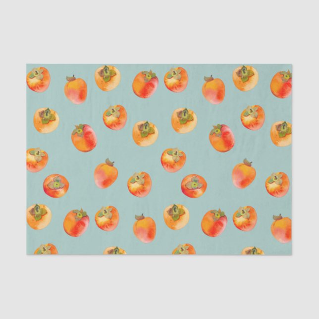 Papel De Seda Persimmon Fruit Tiled (Anverso)