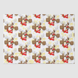 Papel De Seda Personaje de Navidades divertidos renos ebrios