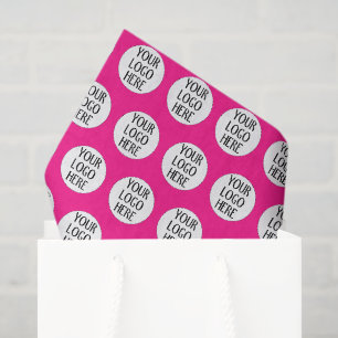 Papel De Seda Personaliza tu patrón de logotipo de empresa blanc