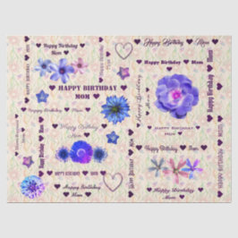 Papel De Seda Personalizable Feliz cumpleaños mamá Moda ligera f