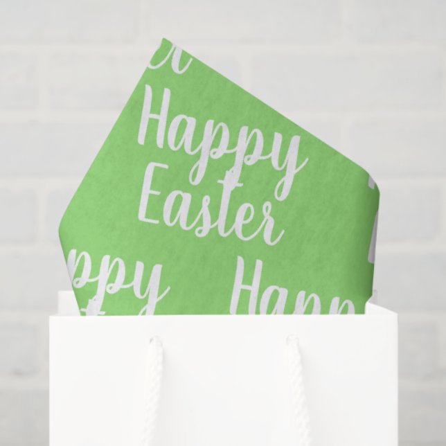 Papel De Seda Personalizable Feliz Easter Green (Bolsa de regalo)