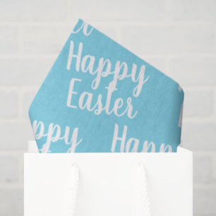 Papel De Seda Personalizable Feliz Pascua Luz Azul