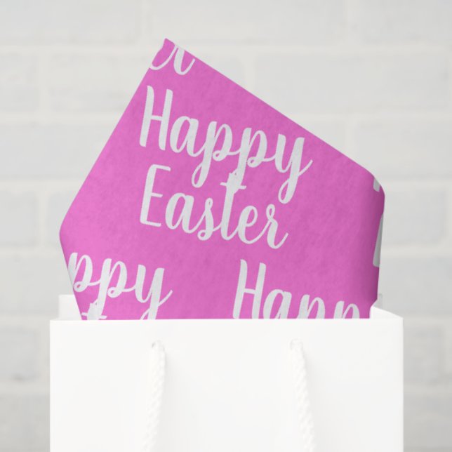 Papel De Seda Personalizable Feliz Rosa de Pascua (Bolsa de regalo)