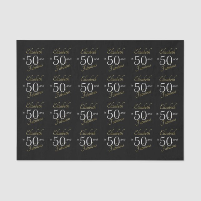 Papel De Seda Personalizado 50 Fabuloso Black Gold 50  (Anverso)