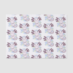 Papel De Seda Personalizado axolotópico rosa adorable