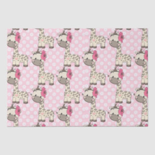 Papel De Seda Personalizado Baby Girl Giraffe Tissue Paper