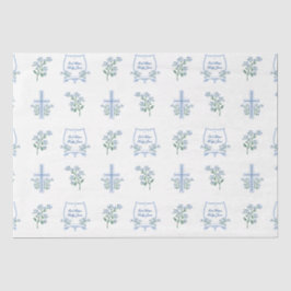 Papel De Seda Personalizado Baptismo Santo Primera Comunión Bebé