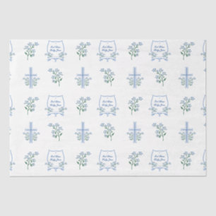Papel De Seda Personalizado Baptismo Santo Primera Comunión Bebé
