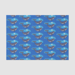 Papel De Seda Personalizado caprichoso de ballenas y terneros