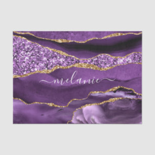 Papel de seda personalizado con nombre purpura aga