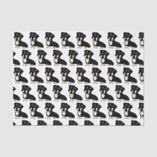 Papel De Seda personalizado dachshund negro y crema
