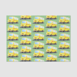 Papel De Seda Personalizado de autobús escolar alegre y amarillo