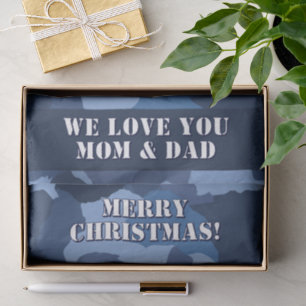 Papel De Seda Personalizado de camuflaje azul militar Feliz Navi