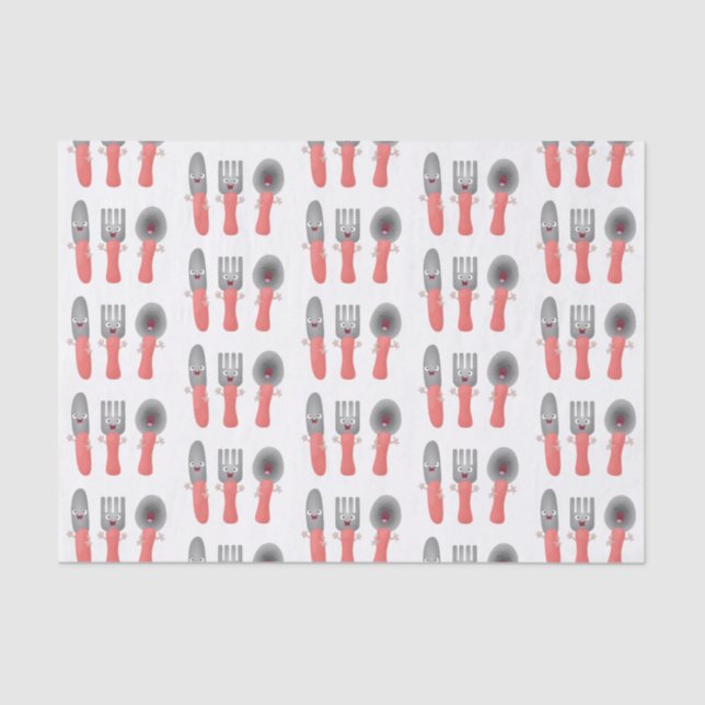 Papel De Seda Personalizado de cubertería de bifurcación y cucha (Anverso)