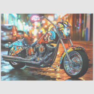 Papel De Seda Personalizado de Decoupage Detallado Motorciclista