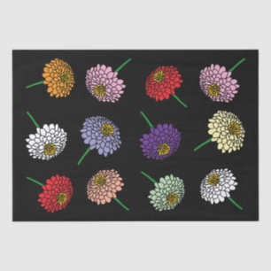 Papel De Seda Personalizado de dibujos de flores Zinnia de color