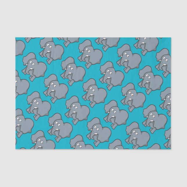 Papel De Seda Personalizado de elefantes grises (Anverso)