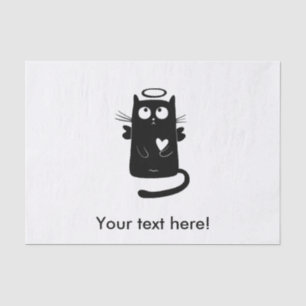 Papel De Seda Personalizado de gatos negros angélicos