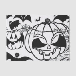 Papel De Seda Personalizado de halloween blanco y negro