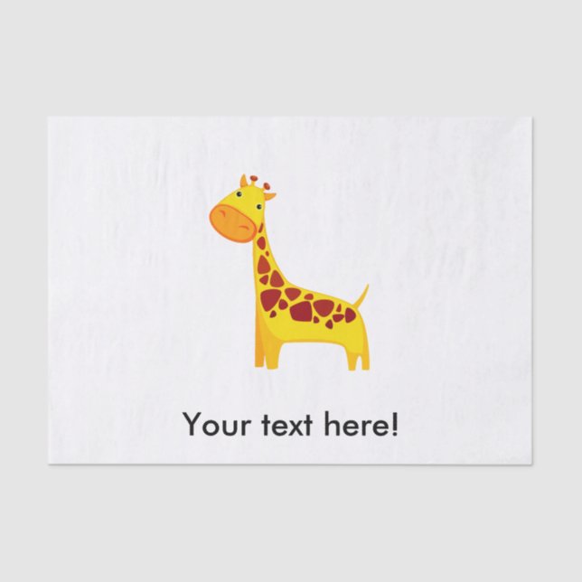 Papel De Seda Personalizado de la jirafa de Cute (Anverso)