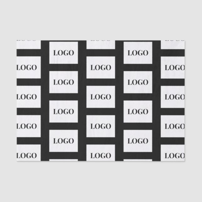 Papel De Seda Personalizado de logotipo de negocios negro (Anverso)