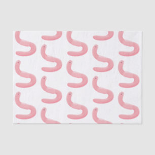 Papel De Seda Personalizado de lombrices de tierra rosa y alegre