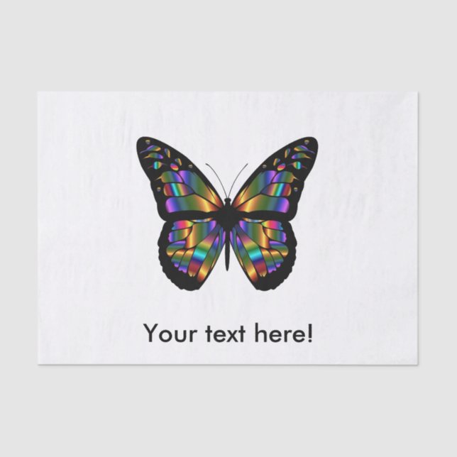 Papel De Seda Personalizado de mariposa gradiente (Anverso)